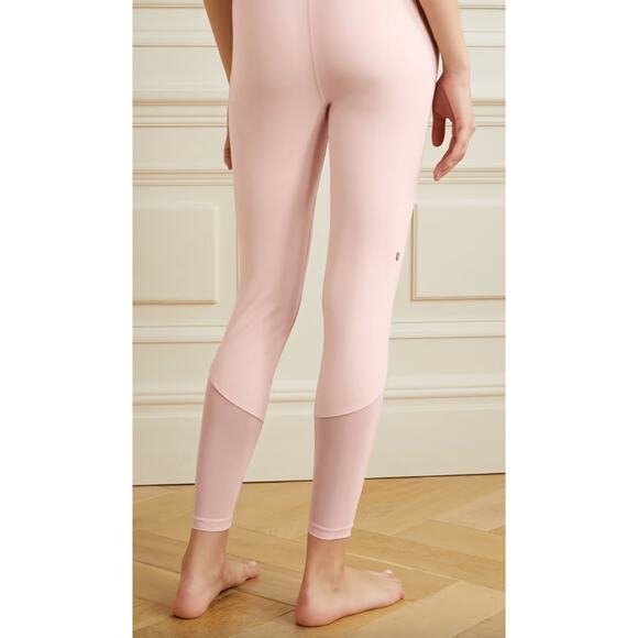 Le ORE Pink M Andria Paneled Leggings Waistband High-Rise Mesh Panels Pull On - Picture 2 of 8
